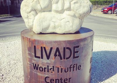 Livade - home to most expensive truffle in the world, which was found here. Livade is at the bottom of the hill, Zrenj up over the summit. Close enough for us to drive to the very famous Zigante Restaurant.